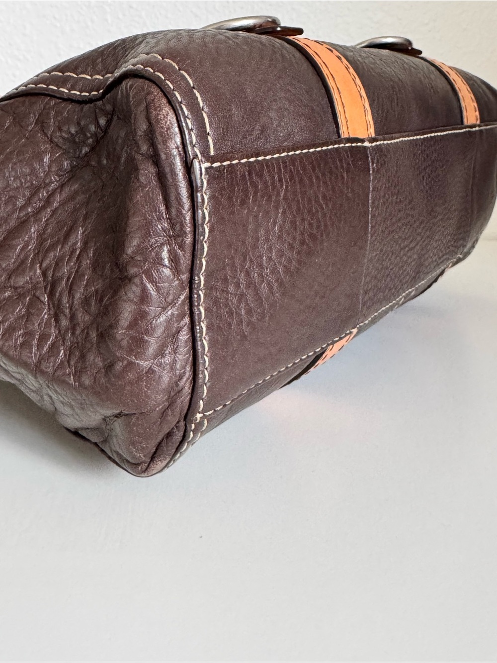Coach Chelsea Brown Pebbled Leather Satchel Bag (Y2K Style F12334) - Picture 6 of 12